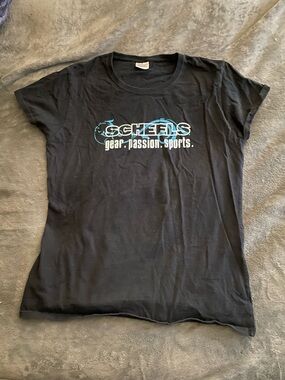 Gildan Black And Blue Tee with White Text Scheels Logo